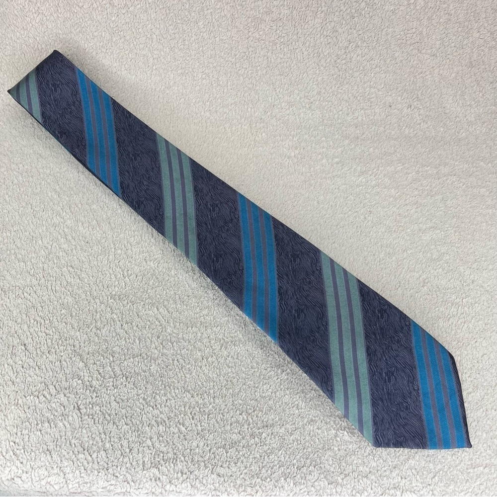 Valentino Cravatte Silk Tie-Blue Striped-Men’s-Business-Luxury-Designer-Fashion